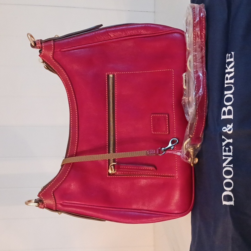 Dooney & Bourke Nwt Red Hobo Cross Body Bag. - Picture 9 of 13